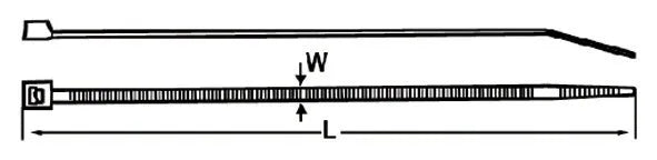 Abrazadera nylon 2,5x203mm blanca