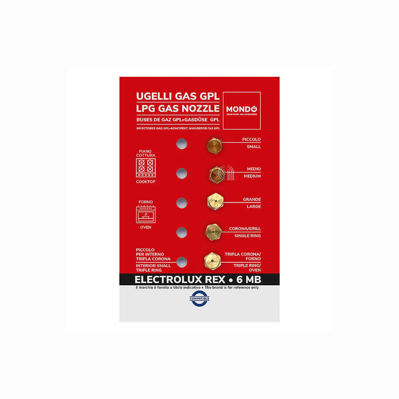 ELECTROLUX, ZANUSSI, UNIVERSALE, MONDO - Inyectores de gas para Hob - AST-00537507