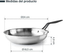 LACOR Sartén Origin Acero Inoxidable 24cm - Modelo 47324