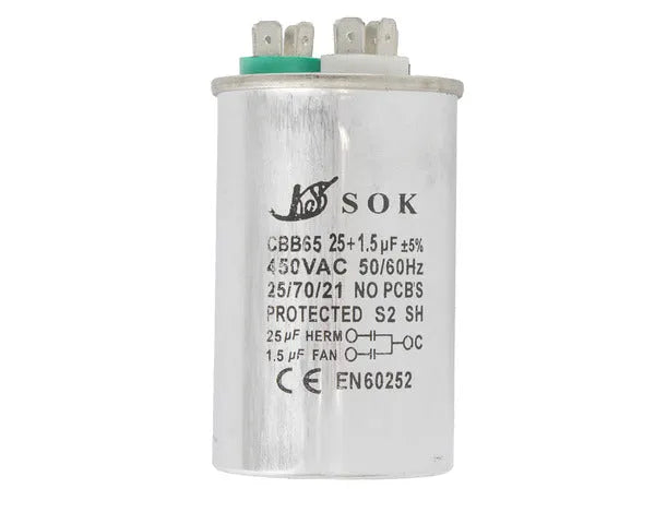 Condensador de trabajo 25µf + 1,5µf 450V