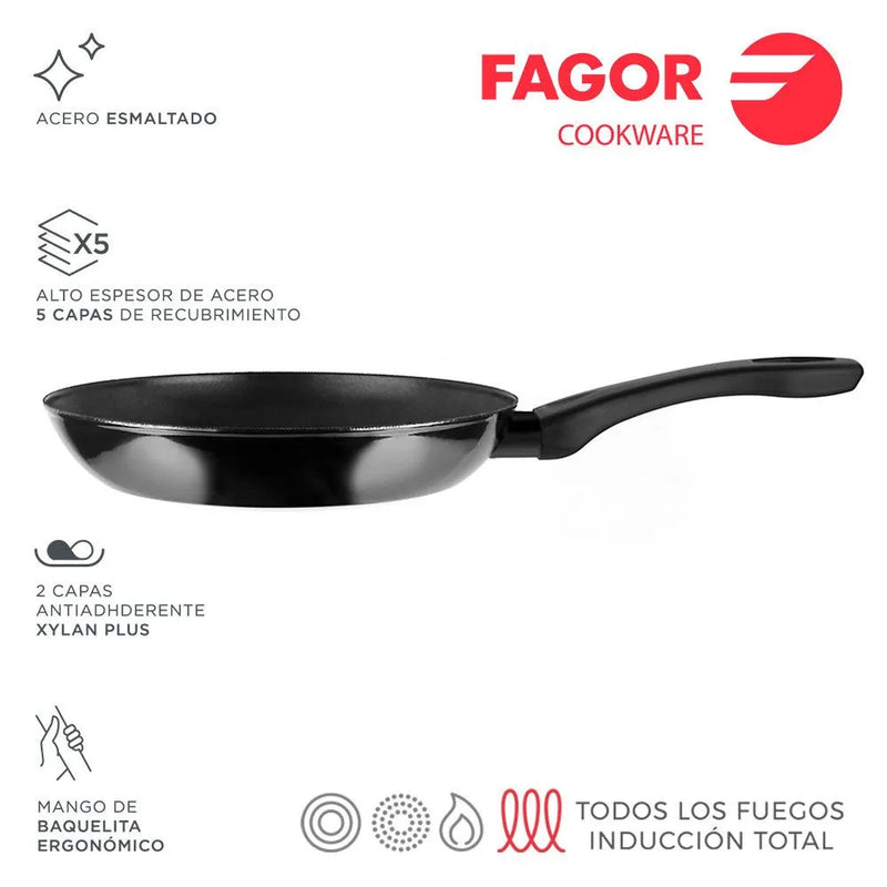 FAGOR Sarten INDUTHERM Negro Ø24