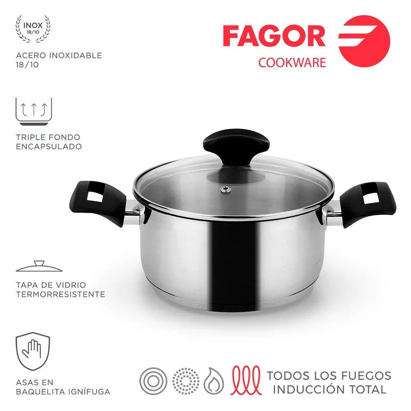 FAGOR Cacerola ALAIA + Tapa Ø18